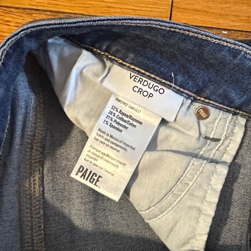 PAIGE Verdugo Crop Jeans - Medium Blue Denim